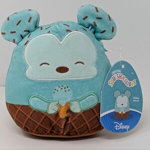 Disney Squishmallows Mickey Mouse Mint Chocolate Chip Ice Cream Plush Toy